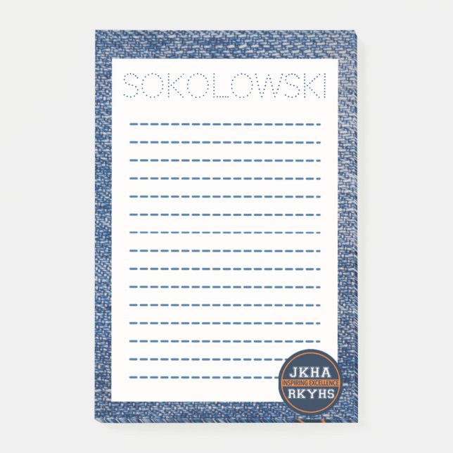 Denim Mitzvot Notes Post-it Block (Framsida)