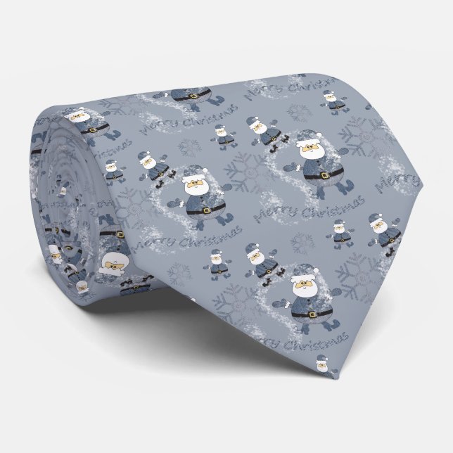 Denim Mode Jul Tomte Mönster Slips (Rullad)