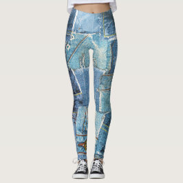 Denim mönster design leggings