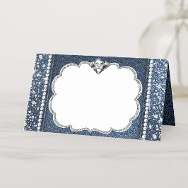 Denim och diamant placeringskort