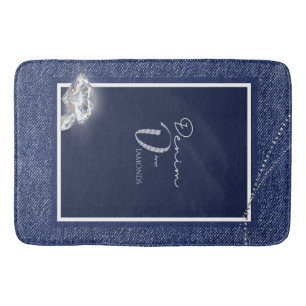 Denim och diamanter badrumsmatta