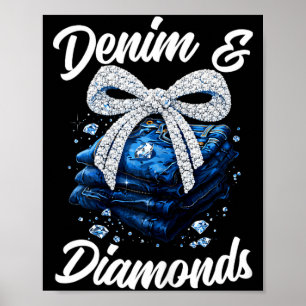Denim och diamanter båge glamourös västerländsk mo poster