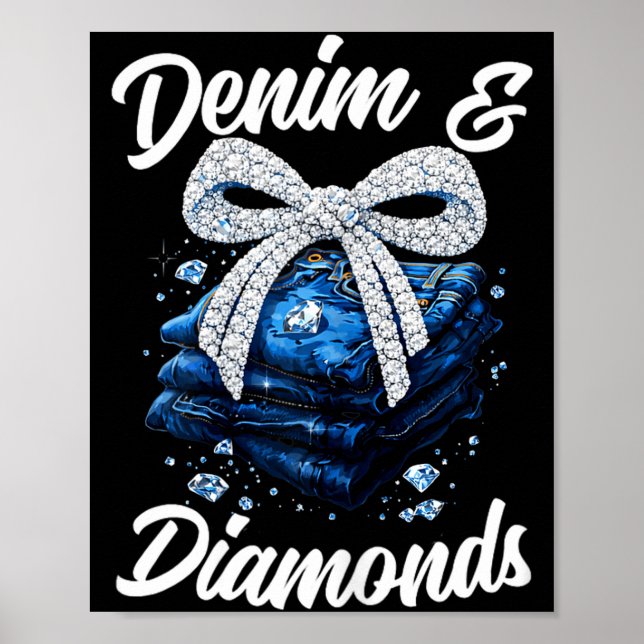 Denim och diamanter båge glamourös västerländsk mo poster (Framsidan)