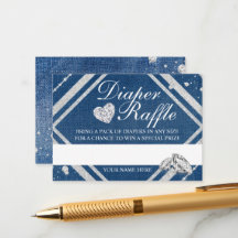 Denim och diamanter blöjlotteri inklusionskort