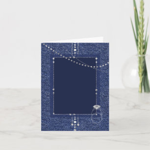 Denim och diamanter bröllopsinbjudan inbjudan