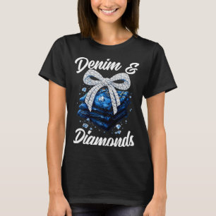 Denim och diamanter bug glam västerländsk mode för t shirt