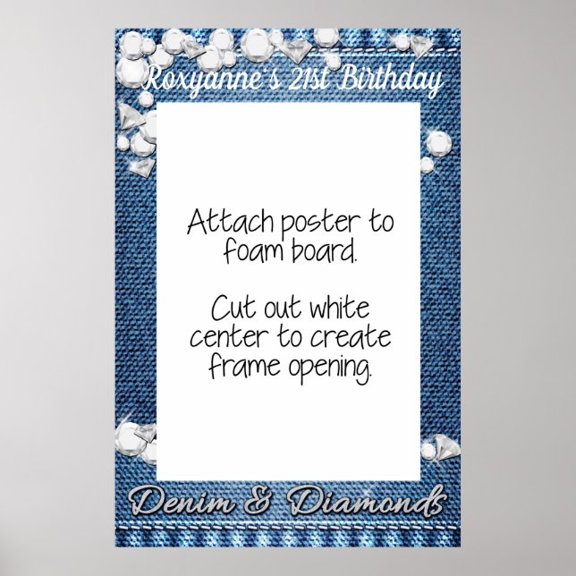 Denim och Diamanter Fotoautomat Ram Prop Poster (Framsidan)