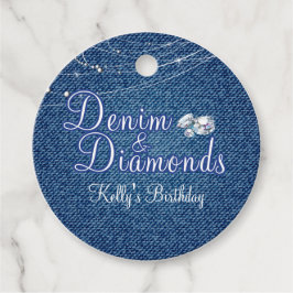 Denim och diamanter gåvor etiketter