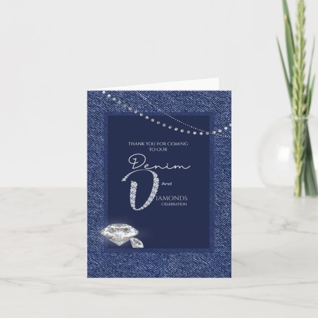 Denim och diamanter inbjudan (Framsida)