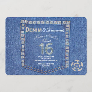 Denim och diamanter, Sweet sixteen födelsedag Inbjudningar