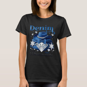 Denim och diamanter västerländsk cowgirl glam stil t shirt