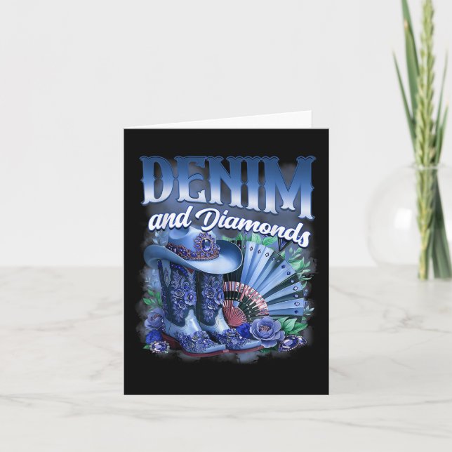 Denim och Diamonds Land Westerna Cowgirl Boots P Kort (Framsida)