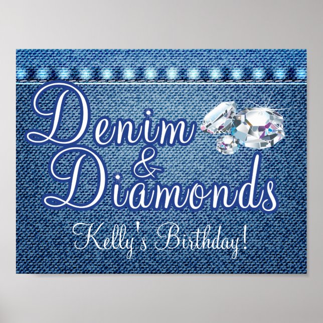 Denim och Diamonds Party Poster (Framsidan)
