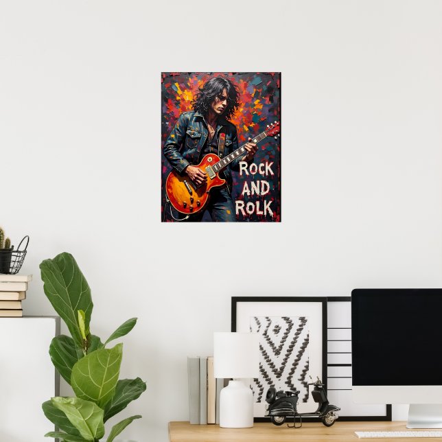 Denim och gitarr poster (Hemmakontoret)
