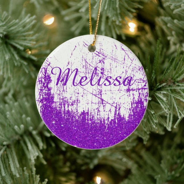 Denim och glitter personlig keramisk juldekoration (Träd)