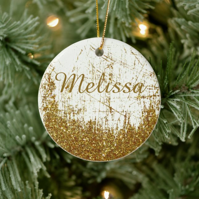 Denim och glitter personlig keramisk julgransprydn julgransprydnad keramik (Träd)