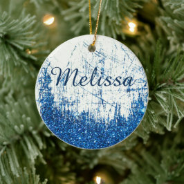 Denim och glitter personlig keramiska prydnadsföre julgransprydnad keramik