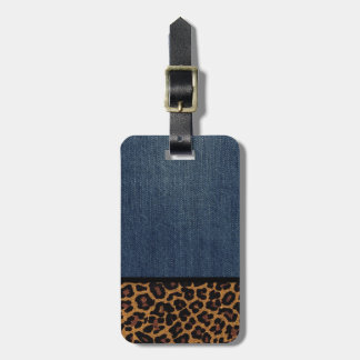 Denim och Leopard Bagagebricka