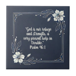 Denim och White Minimal Ram Bible Verses Kakelplatta