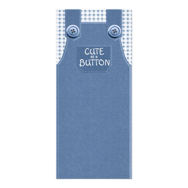 Denim Overalls Cute som Button Reklamkort (Framsidan)