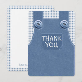 Denim Overalls Cute som ett tackkort Inbjudningar