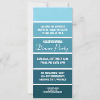 Denim Paint Sample Card Houseuppvärmningsinbjudan Inbjudningar