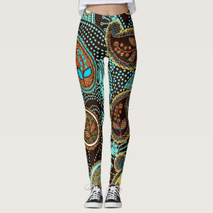 Denim Paisley: Seamless Jeans Struktur Mönster Leggings