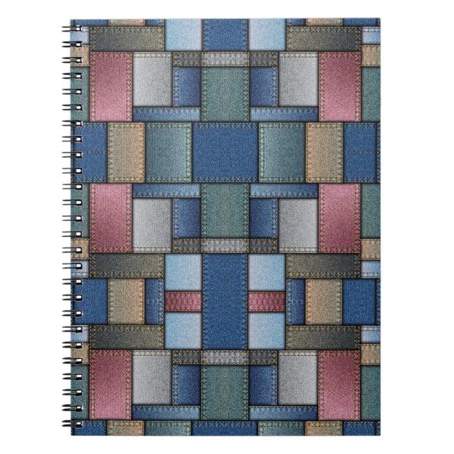 Denim Patchwork Anteckningsbok (Framsidan)