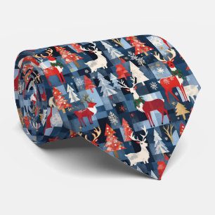 Denim Patchwork Play Julgranar & Reindeer Slips