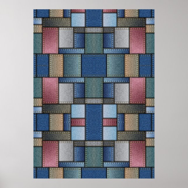 Denim Patchwork Poster (Framsidan)