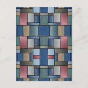 Denim Patchwork Vykort