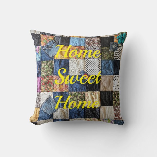 Denim Pocket Quilt Kudde (Framsida)