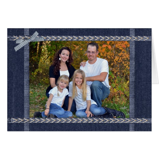 Denim Ram Hälsningskort (Framsidan Horizontal)