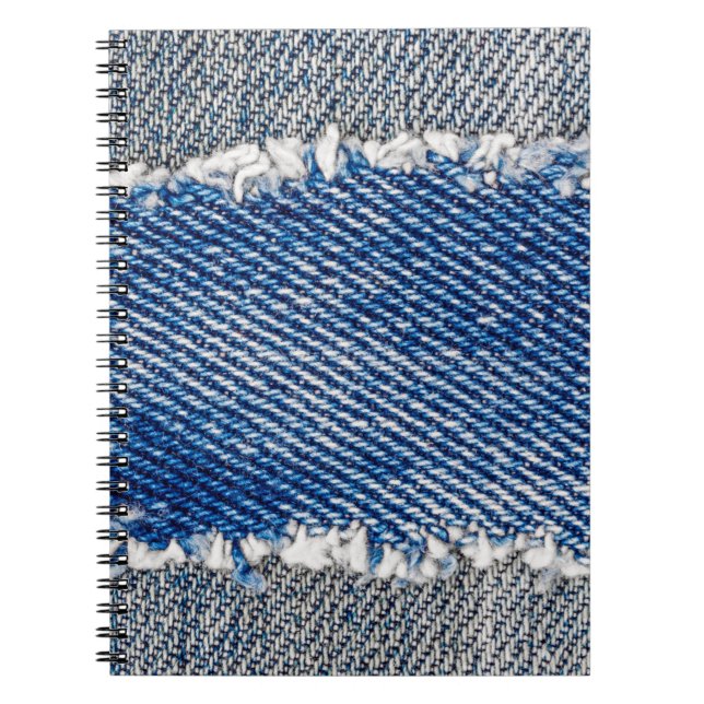Denim ram. Rippat denim-tyg med ytterkant kant  Anteckningsbok (Framsidan)