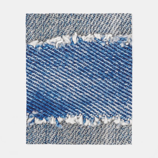 Denim ram. Rippat denim-tyg med ytterkant kant  Fleecefilt (Framsidan)