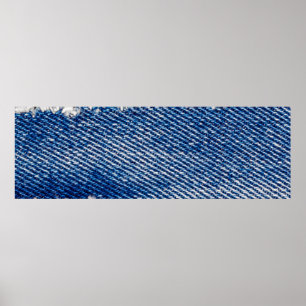 Denim ram. Rippat denim-tyg med ytterkant kant Poster
