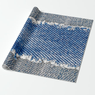 Denim ram. Rippat denim-tyg med ytterkant kant  Presentpapper