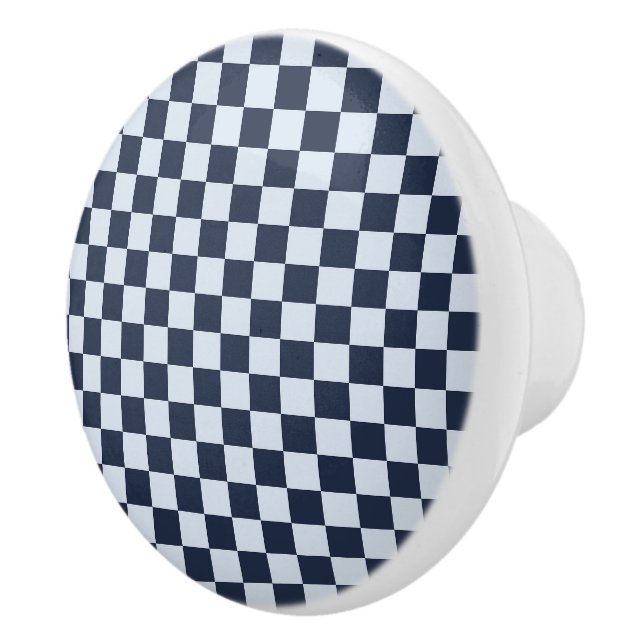 Denim rinse checkerboard pattern knopp (Höger)