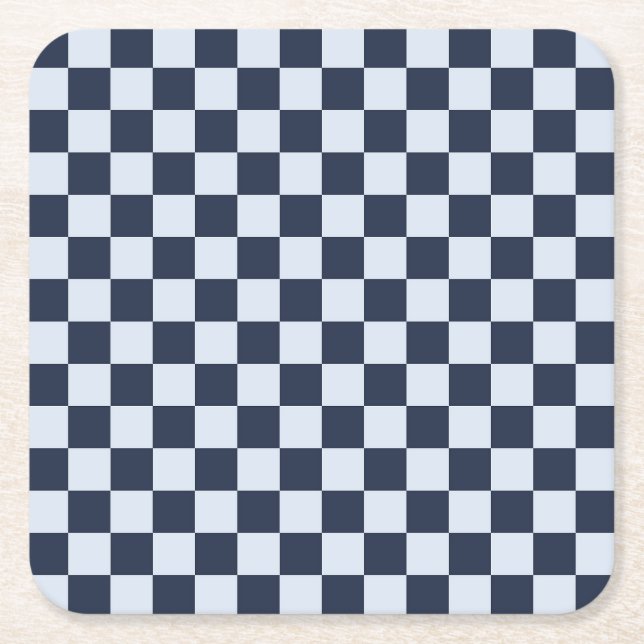 Denim rinse checkerboard pattern underlägg papper kvadrat (Framsidan)