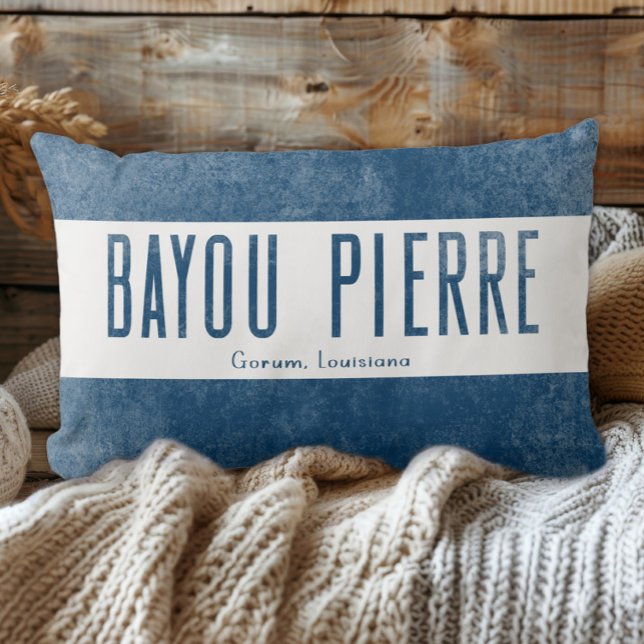 Denim Se Bayou Pierre Louisiana State Lumbarkudde (Skapare uppladdad)