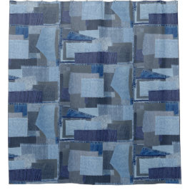 Denim Shibori för Boro Boro blåttJean Patchwork