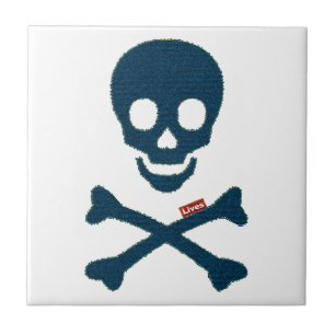 Denim Skull Kakelplatta