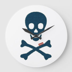 Denim Skull Stor Klocka