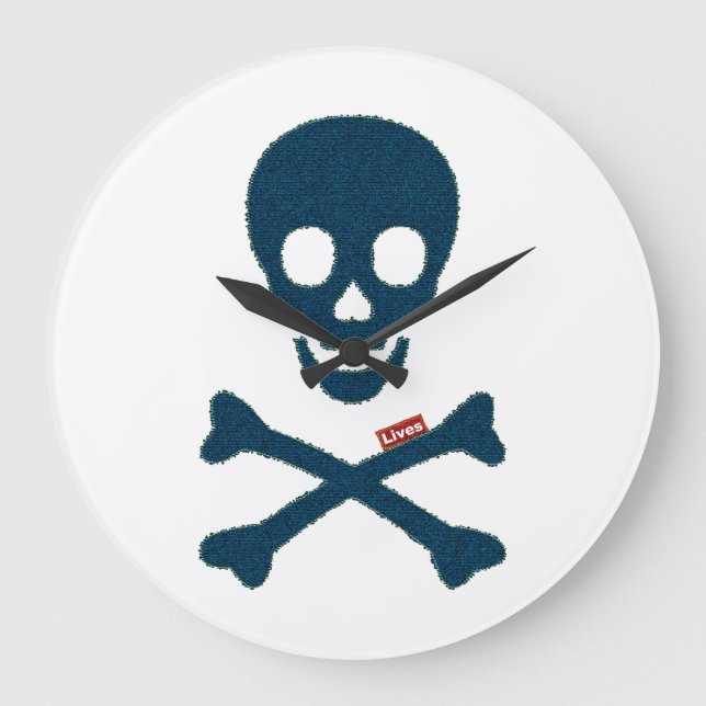 Denim Skull Stor Klocka (Framsida)
