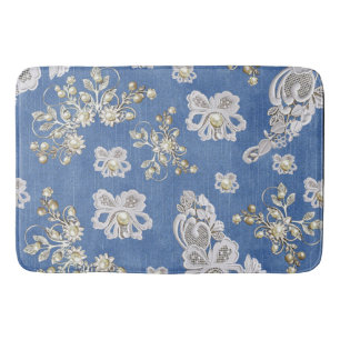 Denim snöre - Ivory-Pearls Repeat Mönster Badrumsmatta