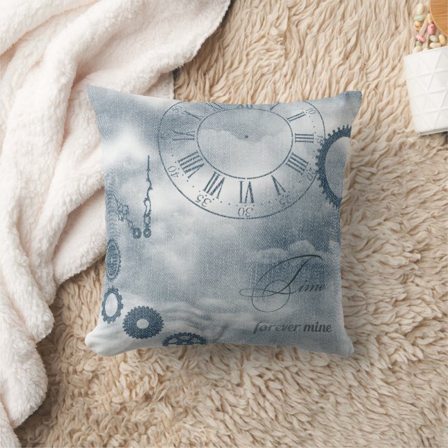 Denim Steampunk Kudde (Filt)