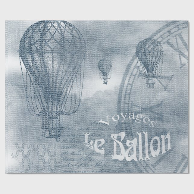 Denim Steampunk Presentpapper (Platt)