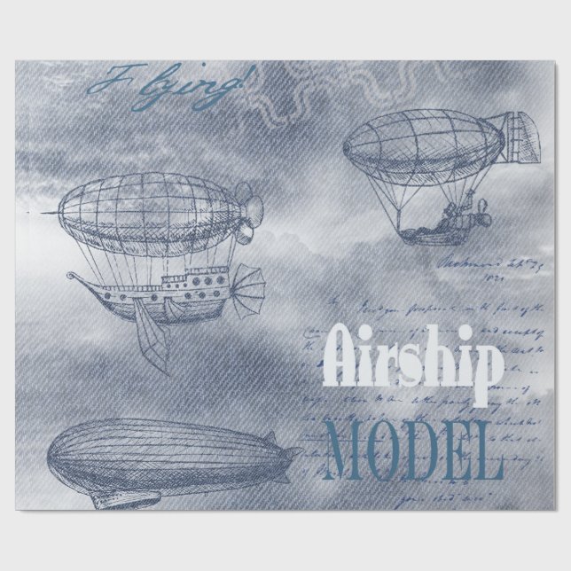 Denim Steampunk Presentpapper (Platt)