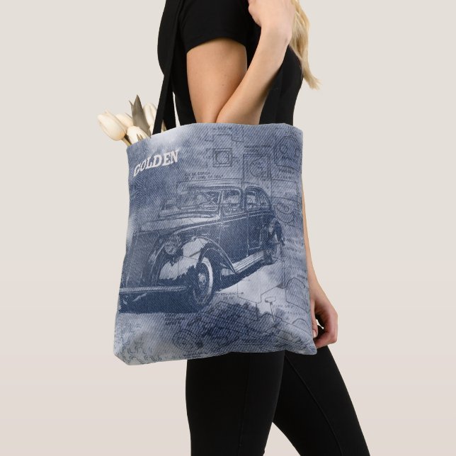 Denim Steampunk Tygkasse (Närbild)