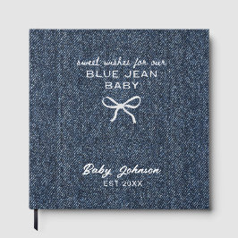 Denim Stil Blå Jean Baby Shower Gästbok, Bästa Gästböcker